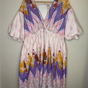 Boho Embroidered‎ Mini Dress (No Label)